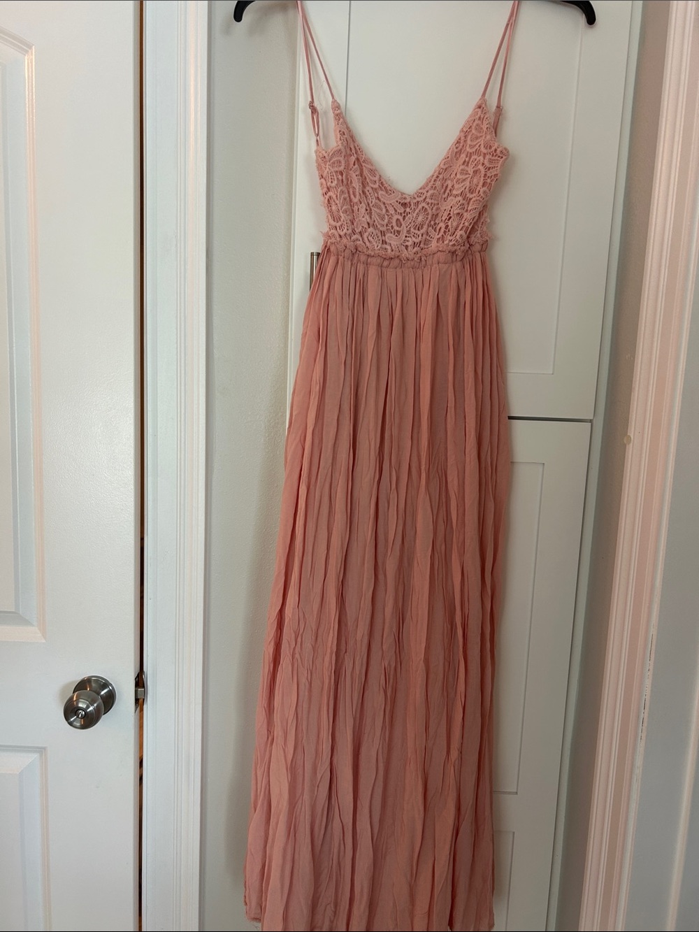 Fashion Nova Dusty Rose Lace Bodice Maxi Dress